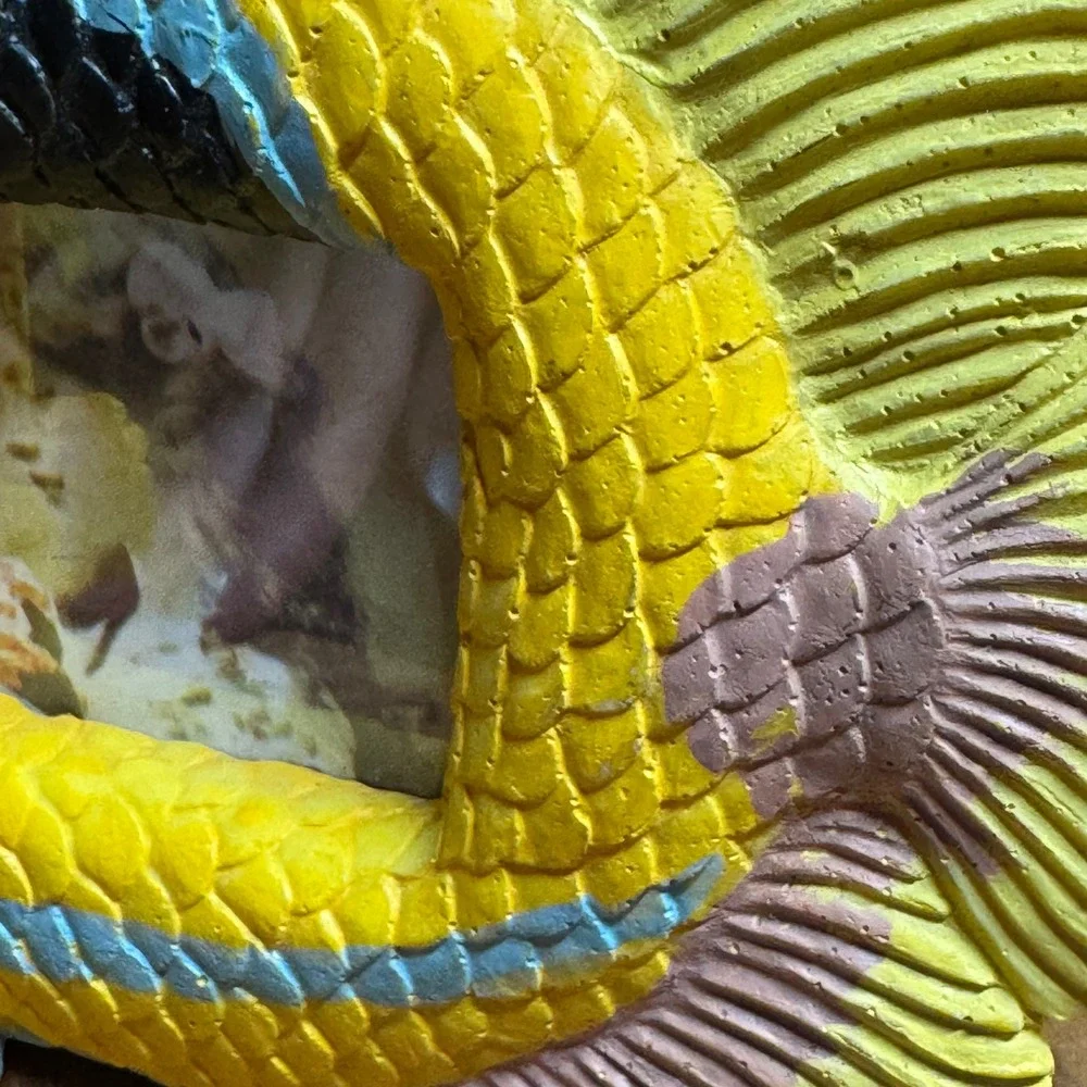 VTG Yellow Tropical Angelfish Resin Picture Frame Coastal Nautical Decor 5x6